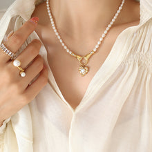 Load image into Gallery viewer, two hands coming together pearl necklace
