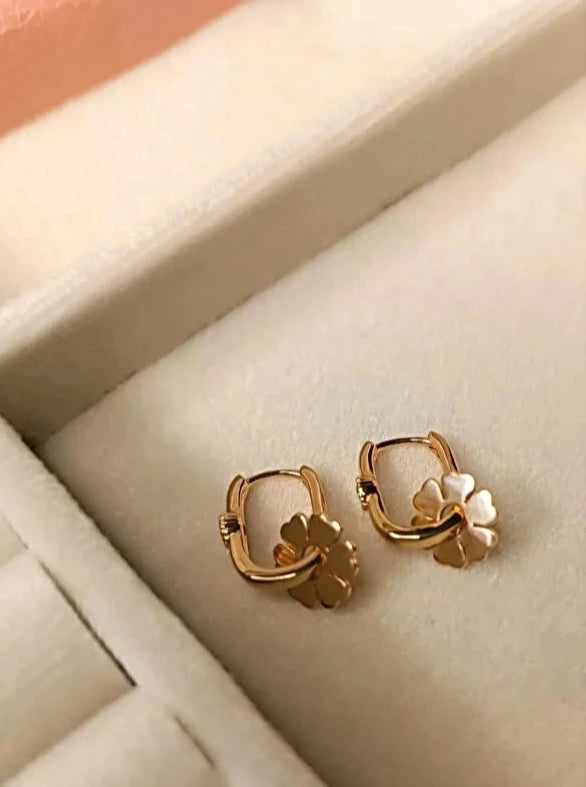 Rose Gold Allure Earrings With Attachable Charm
