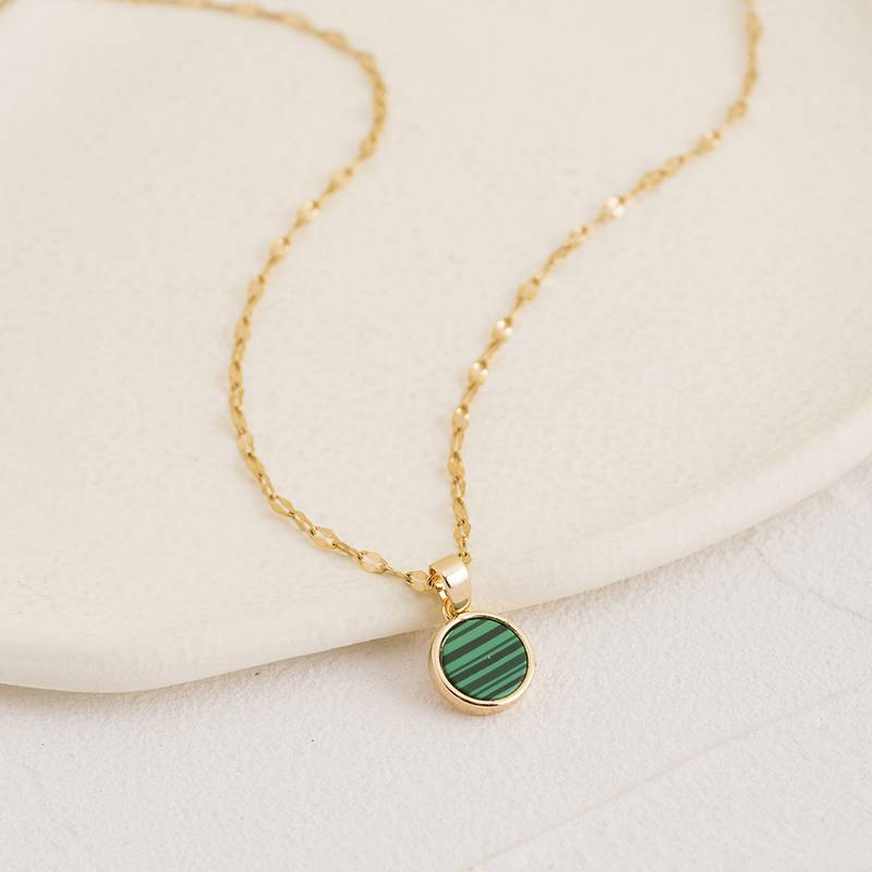 Gold Malachite Pendant Necklace