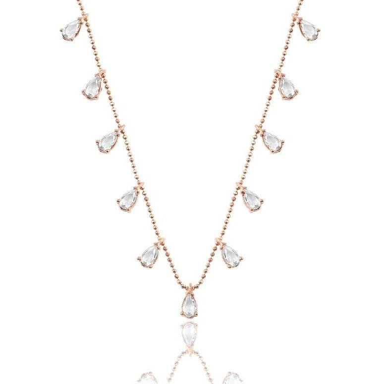 Rose Gold Multiple Drop Chain Necklace