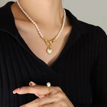 Load image into Gallery viewer, missoma two hands gold pearl necklace

