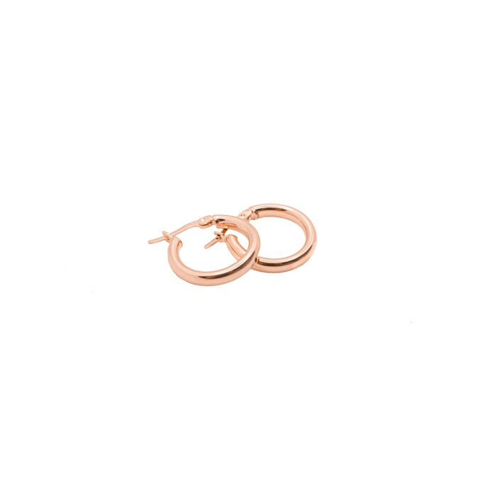 Rose Gold Tunnel Hoop Earrings