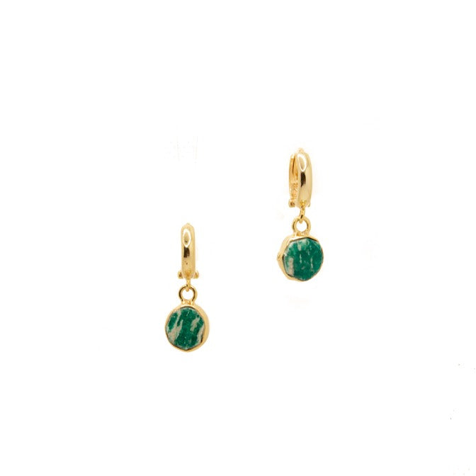 Gold Tigris Dainty Amazonite Earrings