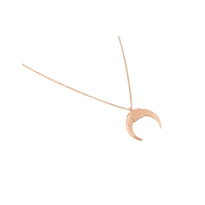 Summer Rose Gold Horn Crescent Necklace