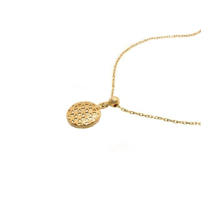 Gold Mosaic Pendant Necklace