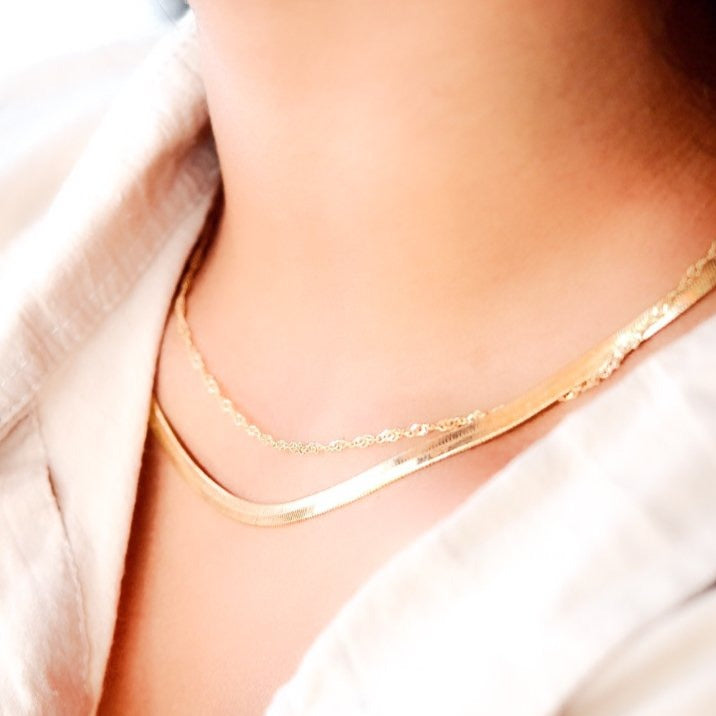 Gold Twisted Chain Necklace
