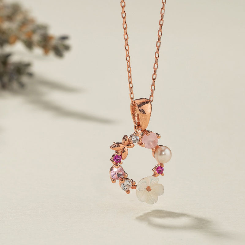Rose Gold Symphony Floral Necklace