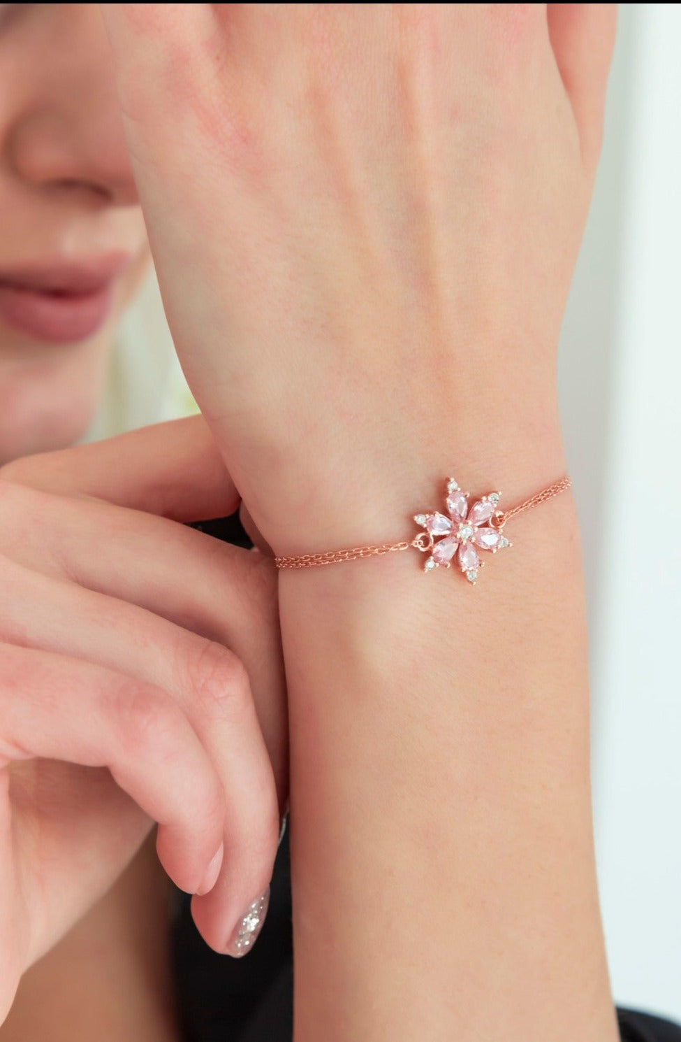 pink flower bracelet