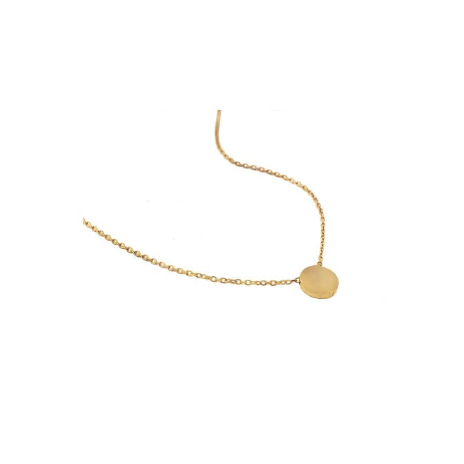 Gold Dainty Dot Circle Pendant Necklace