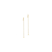 Load image into Gallery viewer, Gold Sphere Threader Earrings
