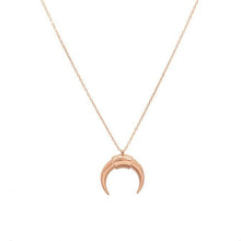 Load image into Gallery viewer, Summer Rose Gold Horn Crescent Necklace
