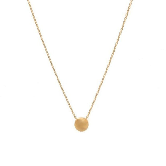 Gold Dainty Dot Circle Pendant Necklace