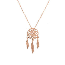 Load image into Gallery viewer, Rose Gold Dreamcatcher Pendant Necklace
