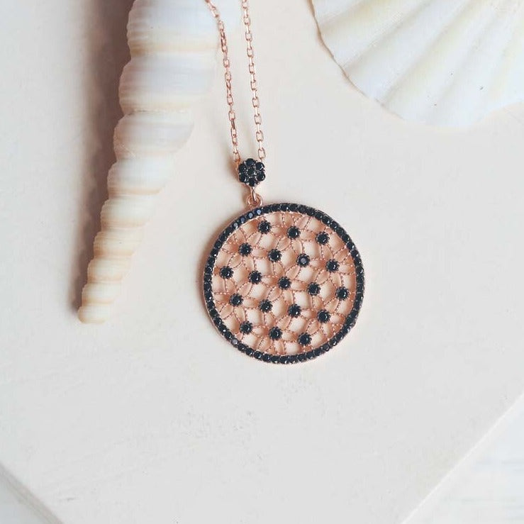 Rose Gold Sunbeam Pendant Necklace