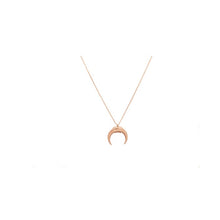 Load image into Gallery viewer, Summer Rose Gold Horn Crescent Necklace
