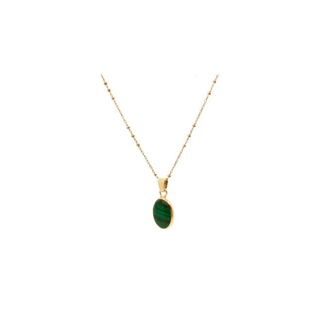 Gold Meysam Malachite Pendant Necklace