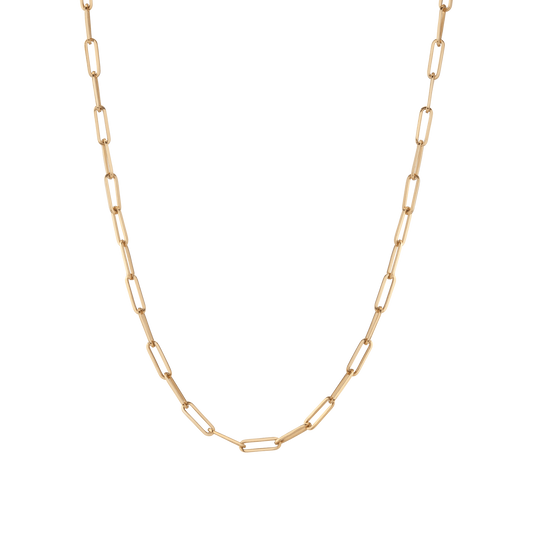 Gold Paperclip Link Chain Necklace