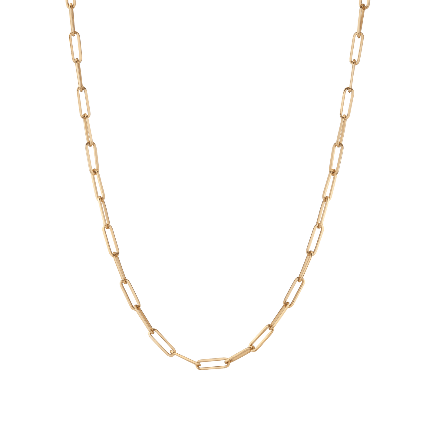 Gold Paperclip Link Chain Necklace