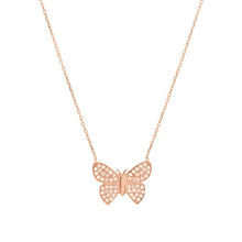 Load image into Gallery viewer, Rose Gold Butterfly Pendant Necklace
