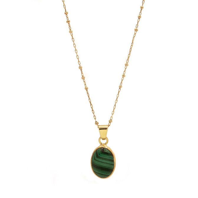 Gold Meysam Malachite Pendant Necklace