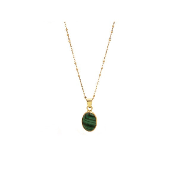 Gold Meysam Malachite Pendant Necklace