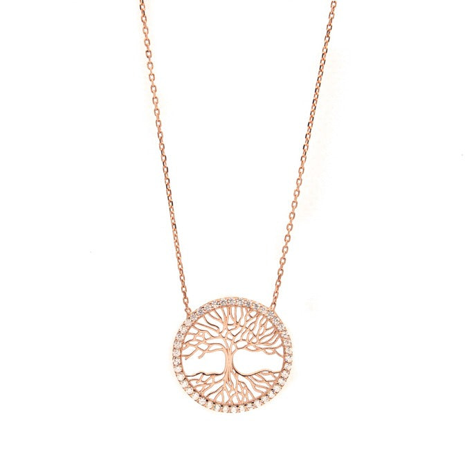 Rose Gold Tree of Life Pendant Necklace