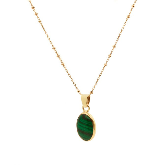 Gold Meysam Malachite Pendant Necklace