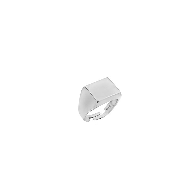 Silver Rectangular Signet Ring