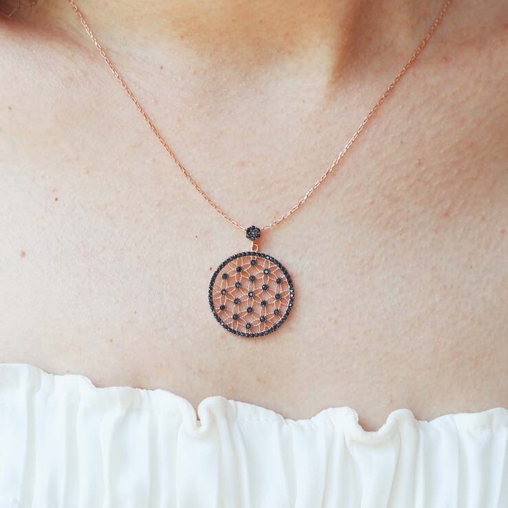 Rose Gold Sunbeam Pendant Necklace