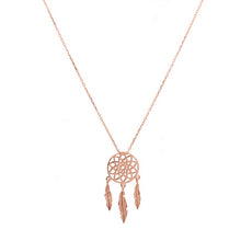 Load image into Gallery viewer, Rose Gold Dreamcatcher Pendant Necklace
