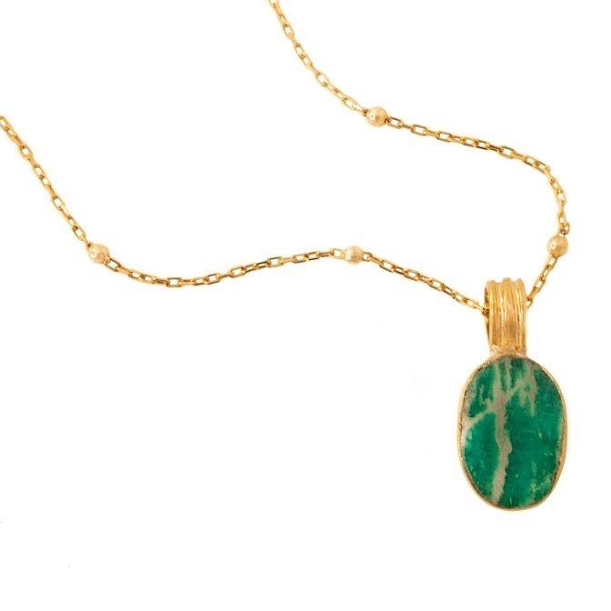 gold amazonite necklace for women