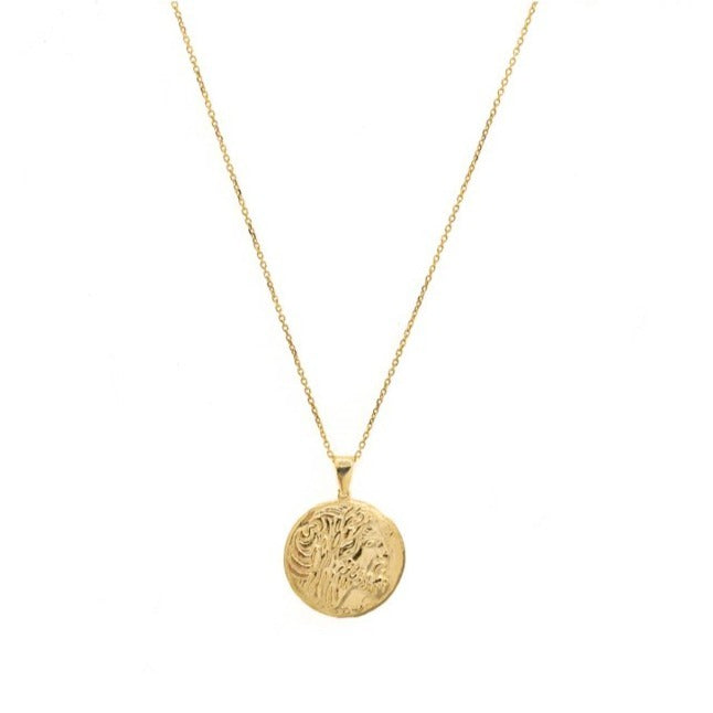 Gold Coin Medallion Necklace