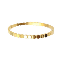 Load image into Gallery viewer, 18ct Gold bangle bracelet for women in honeycomb shape
