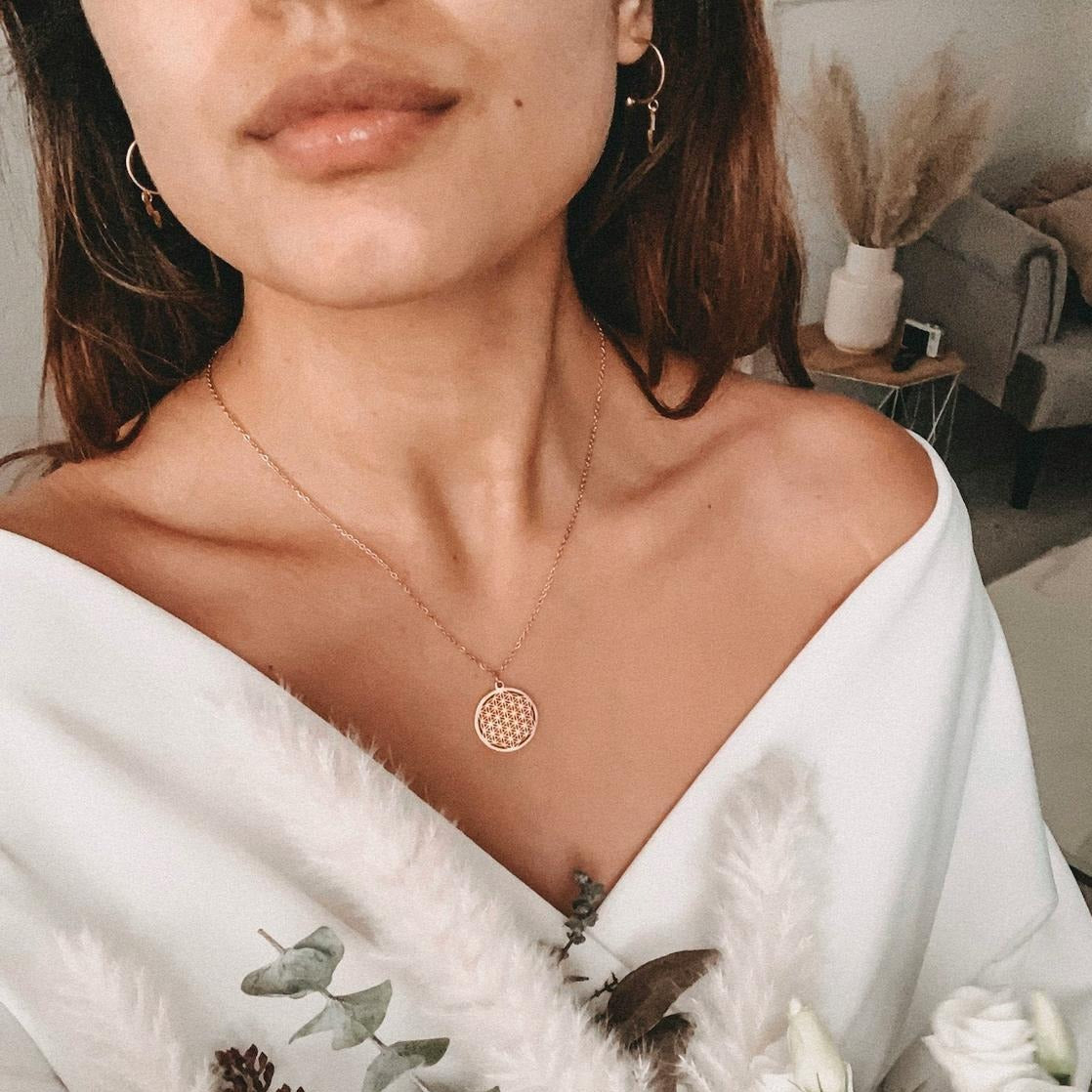 Rose Gold Mystical Diagram Pendant Necklace