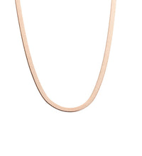 Load image into Gallery viewer, Rose Gold Herringbone Snake Chain. Elegant. Chic. Stylish. This beautiful necklace is designed and hand finished in Italy to celebrate you and your special every day.  Flat Chain.
