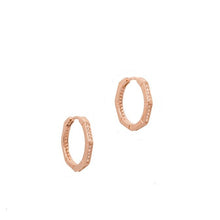 Load image into Gallery viewer, Rose Gold White Crystal Hex Earrings
