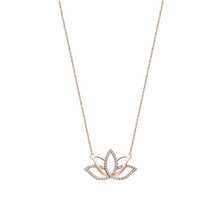 Load image into Gallery viewer, Rose Gold Lotus Dainty Pendant Necklace
