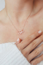 Load image into Gallery viewer, Rose Gold Lotus Dainty Pendant Necklace
