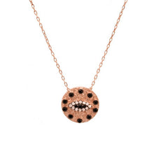 Load image into Gallery viewer, Rose Gold Occhio Embellished Pendant Necklace
