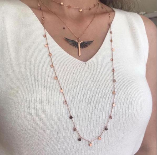 Rose Gold Serpent Long Chain Necklace